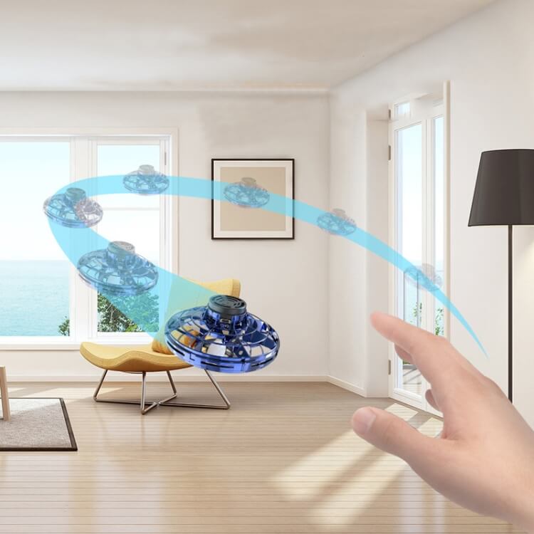 FlyNova flygande UFO-drönare med LED – handstyrd minidrönare