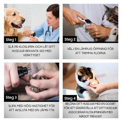 Trådlös kloslip för hund & katt – uppladdningsbar & skonsam